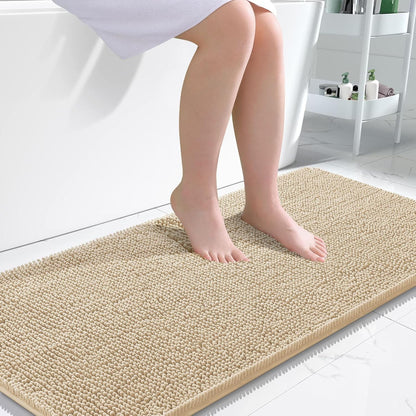 OLANLY Luxe Chenille Bath Mat - Quick Dry & Soft