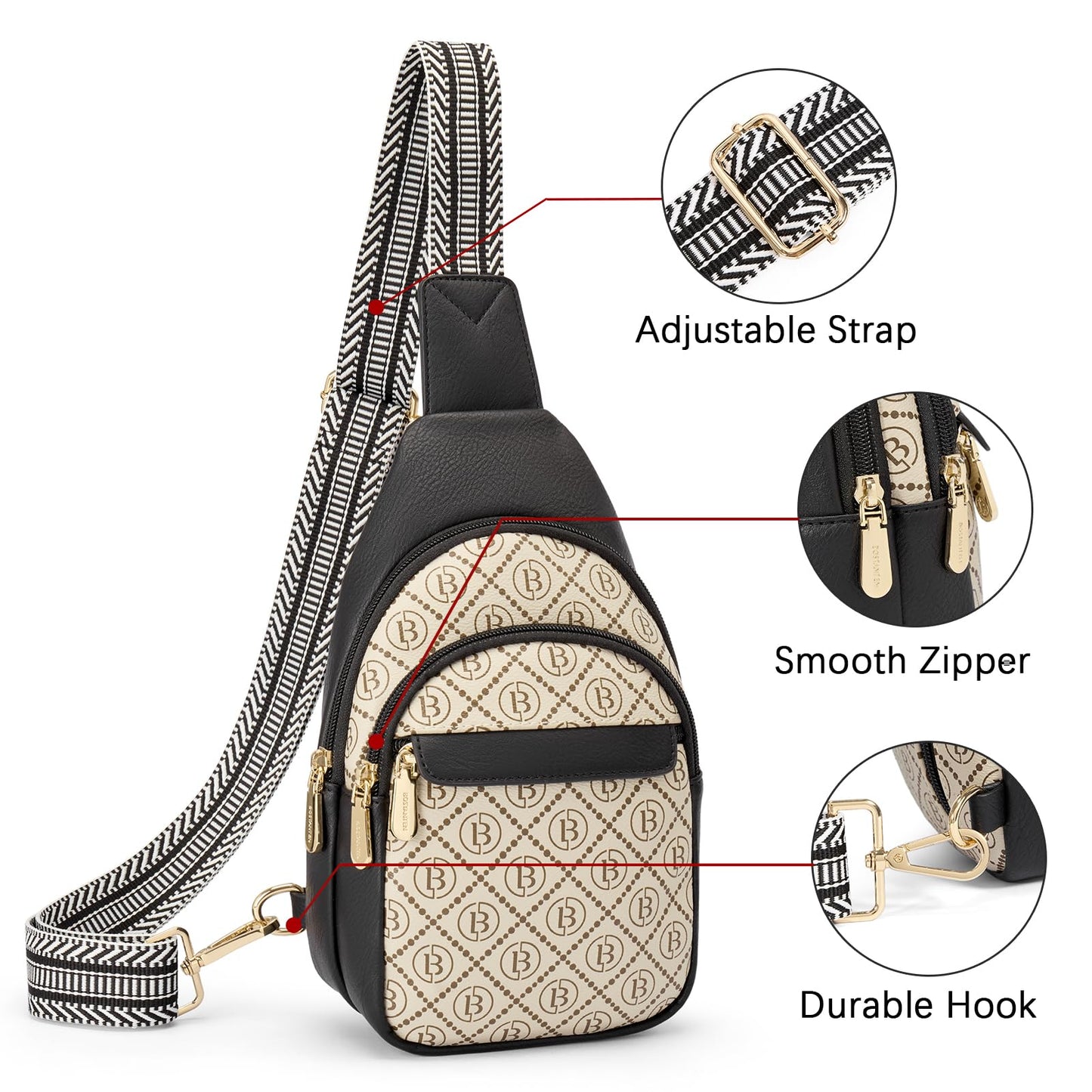 BOSTANTEN Chic Leather Crossbody Sling Bag