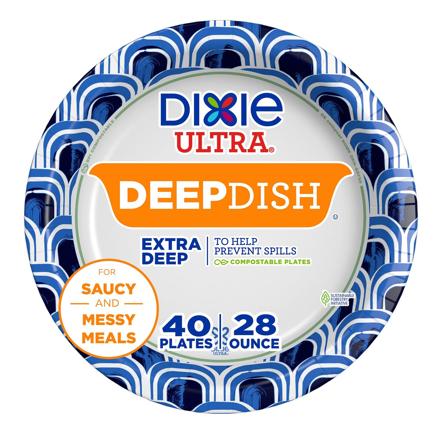 Dixie Ultra Max: Heavy Duty 40ct Deep Dish Plates