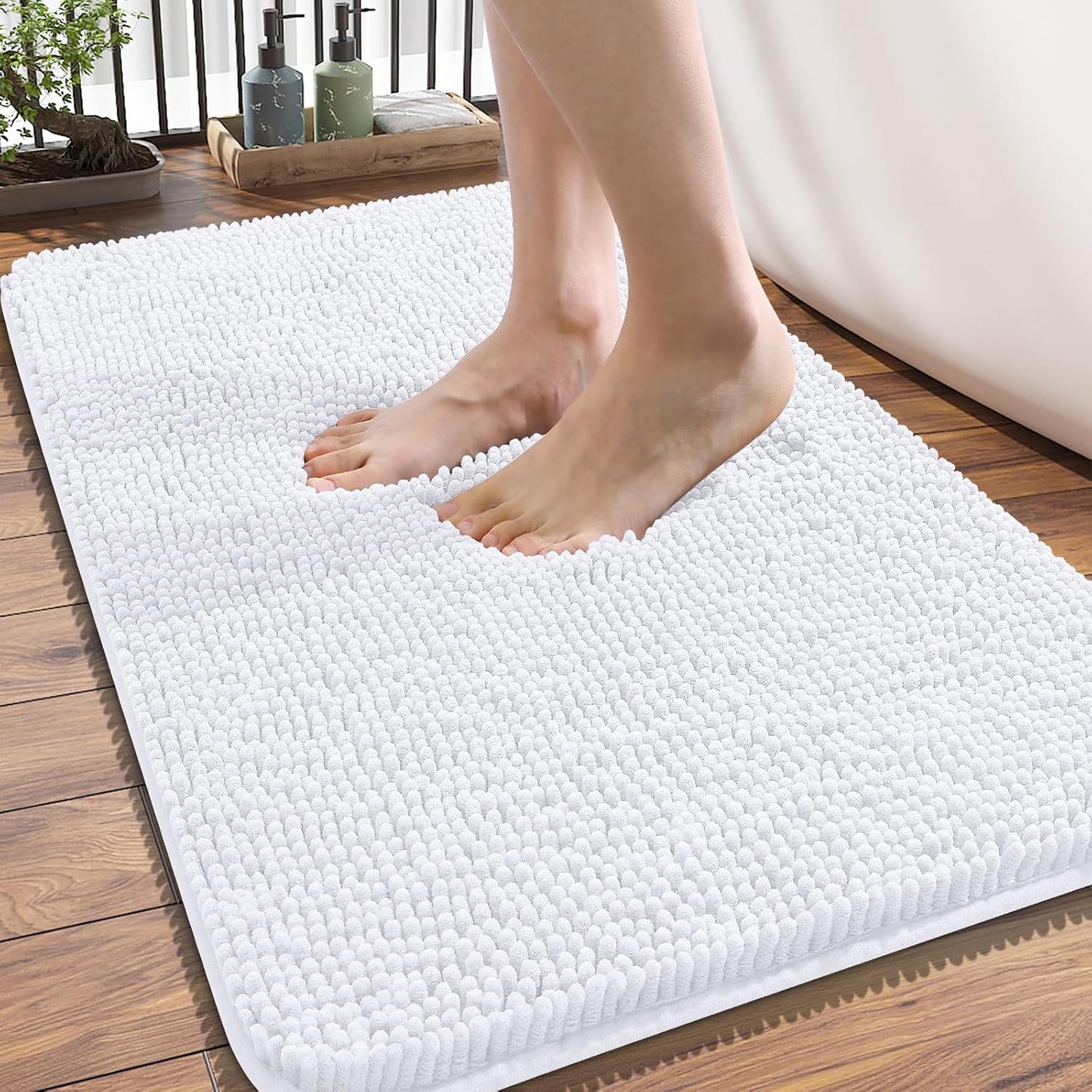 OLANLY Luxe Chenille Bath Mat - Quick Dry & Soft