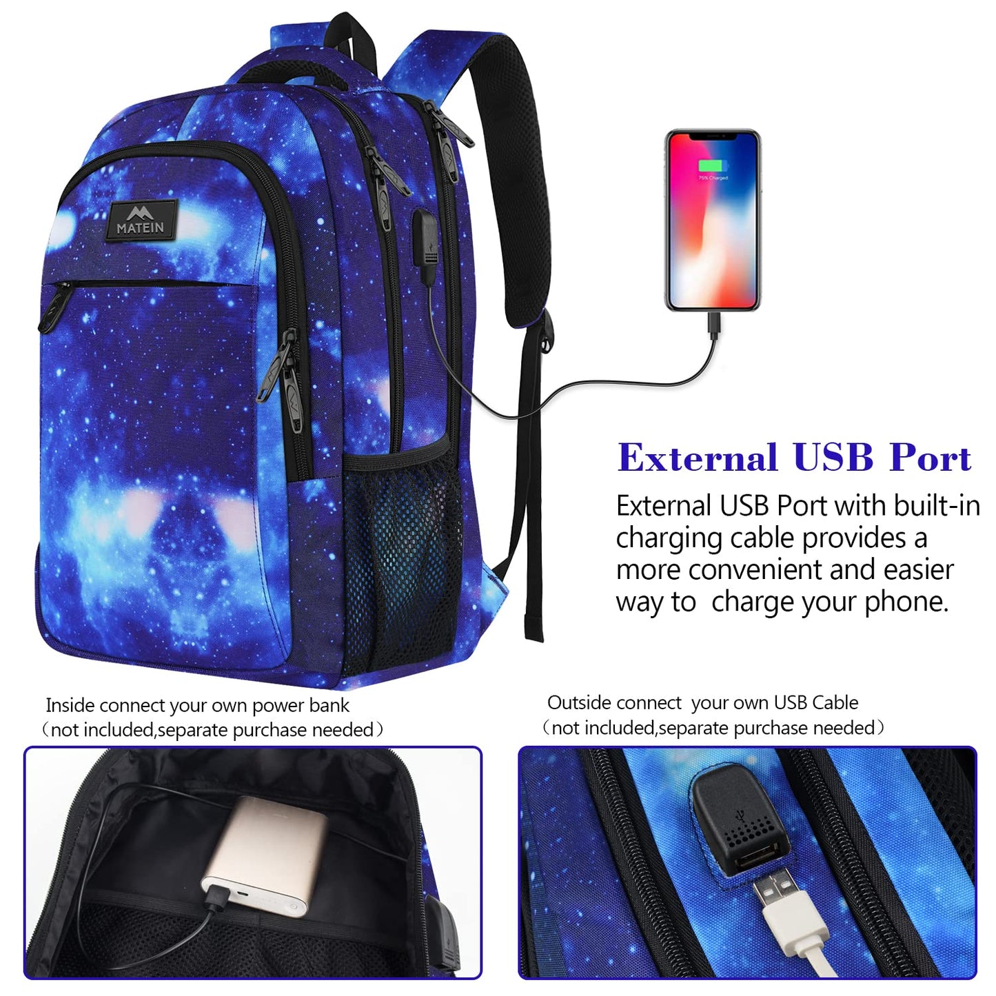 MATEIN SleekGuard Laptop Backpack with USB Port