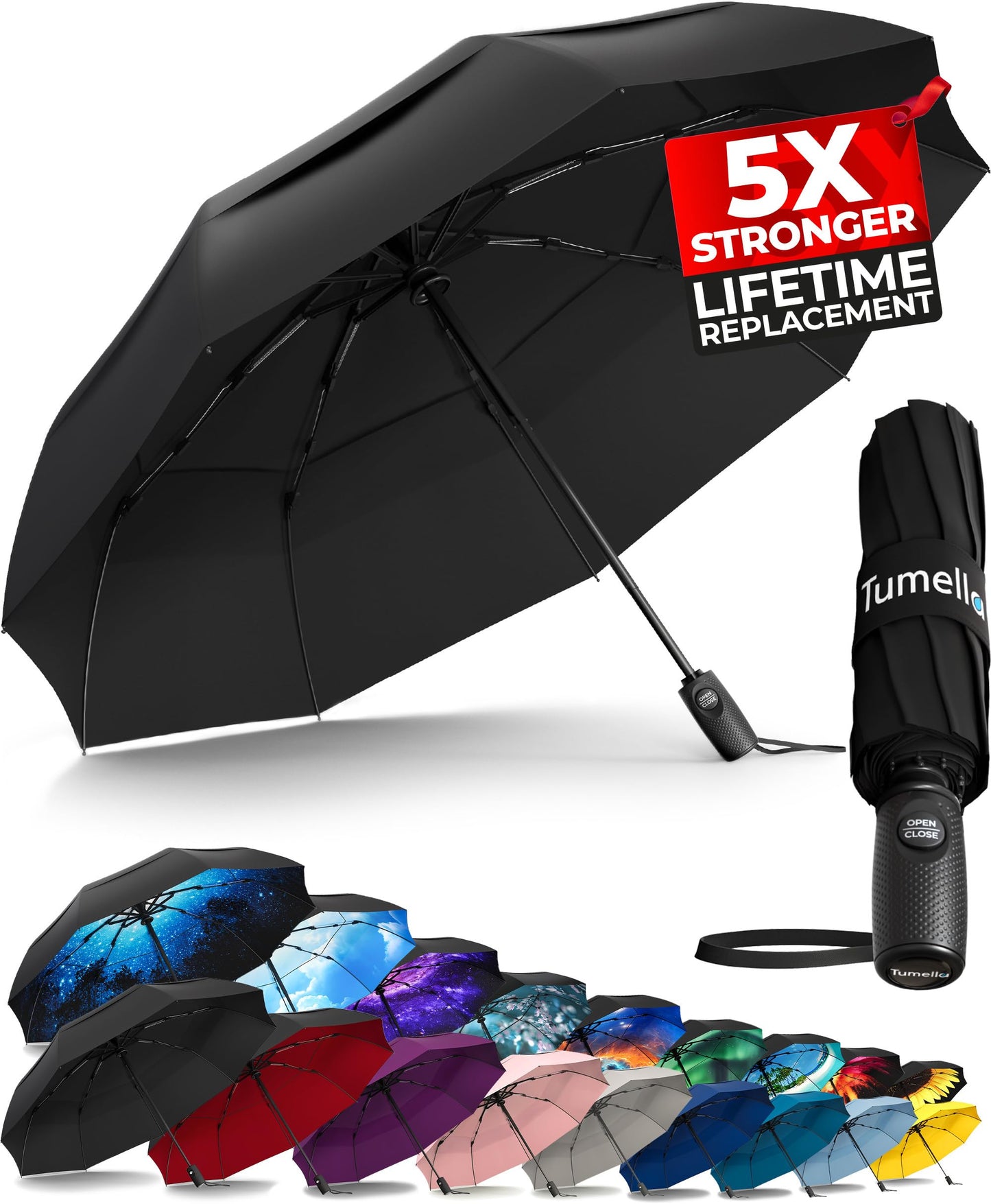 TUMELLA Elite Windproof Travel Umbrella