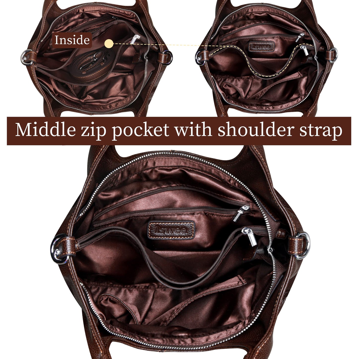 Iswee Luxe Leather Women's Medium Shoulder Tote