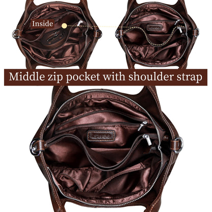 Iswee Luxe Leather Women's Medium Shoulder Tote