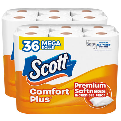Scott SoftEase: 12 Double Rolls, Septic-Safe Tissue