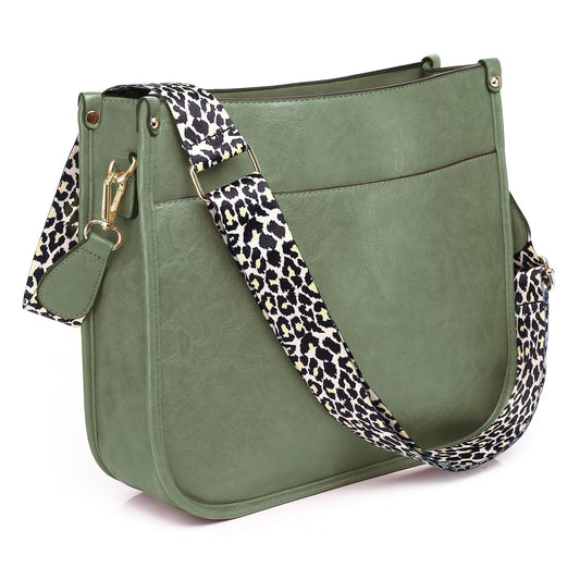 AUYOCO Chic Vegan Leather Crossbody Bag with Strap