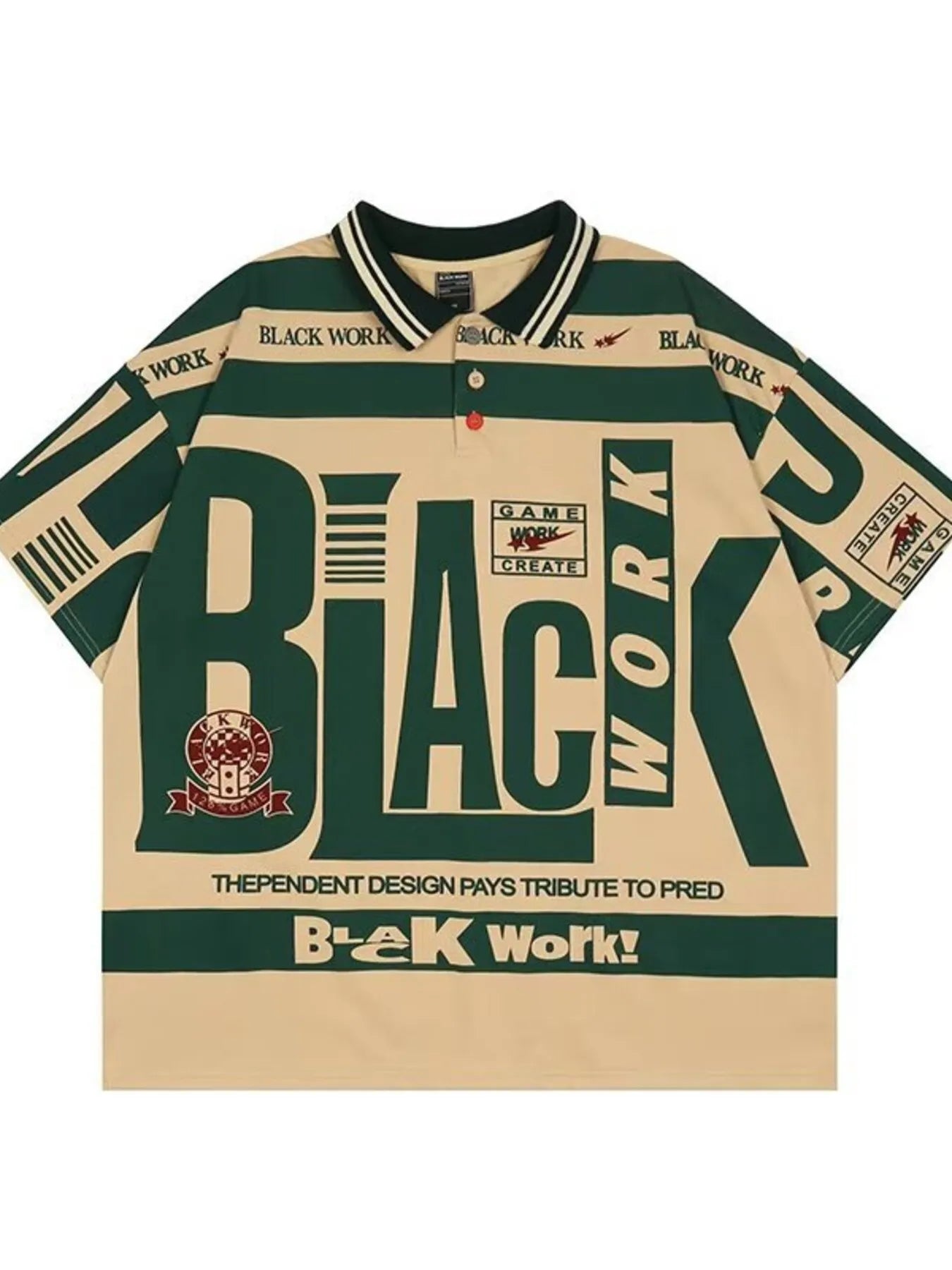 Men's Plus Size Letter Print Half Sleeve Polo Shirt - Premium Men's Polo shirt from Trendsi - Just $23.99! Shop now at Handbags Specialist Headquarter