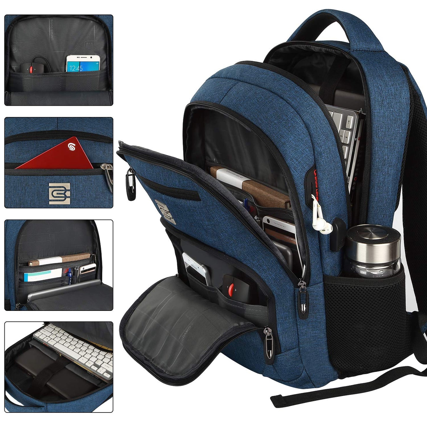 SecureSlim Laptop Backpack with USB & Water Resistance