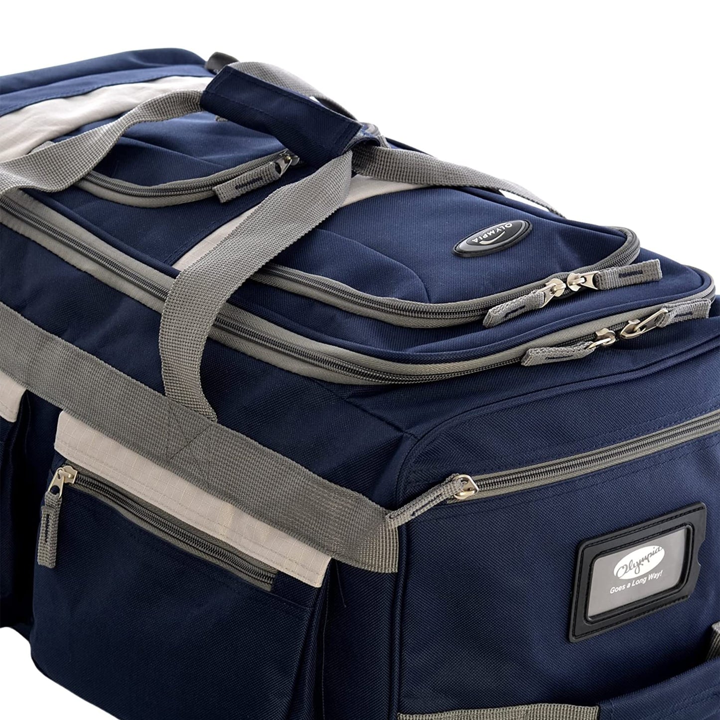 Olympia 22 Max Wheeled Duffel: 8-Pocket Water-Resist