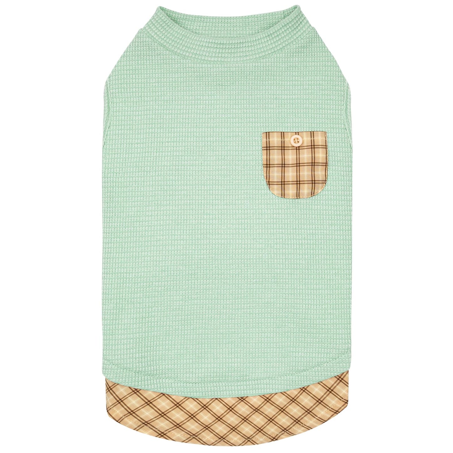PlaidPup Waffle Vest: Soft, Stretchy, & Cute!