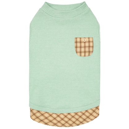 PlaidPup Waffle Vest: Soft, Stretchy, & Cute!