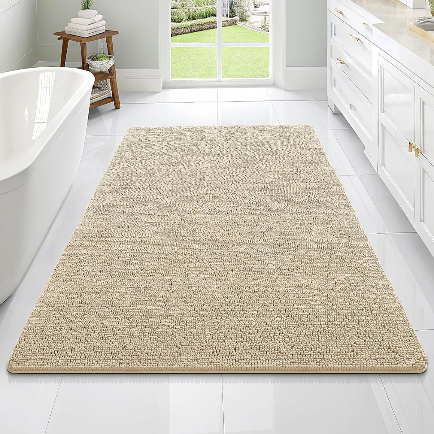 OLANLY Luxe Chenille Bath Mat - Quick Dry & Soft