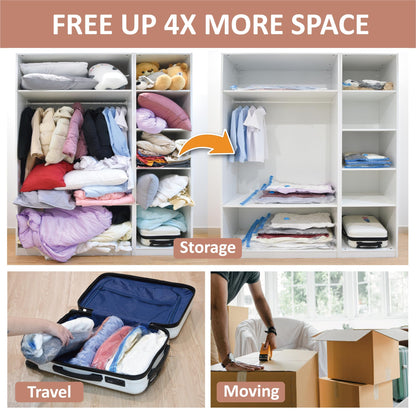 CozyVac Travel Bags with Pump - 6 Pack Space Savers