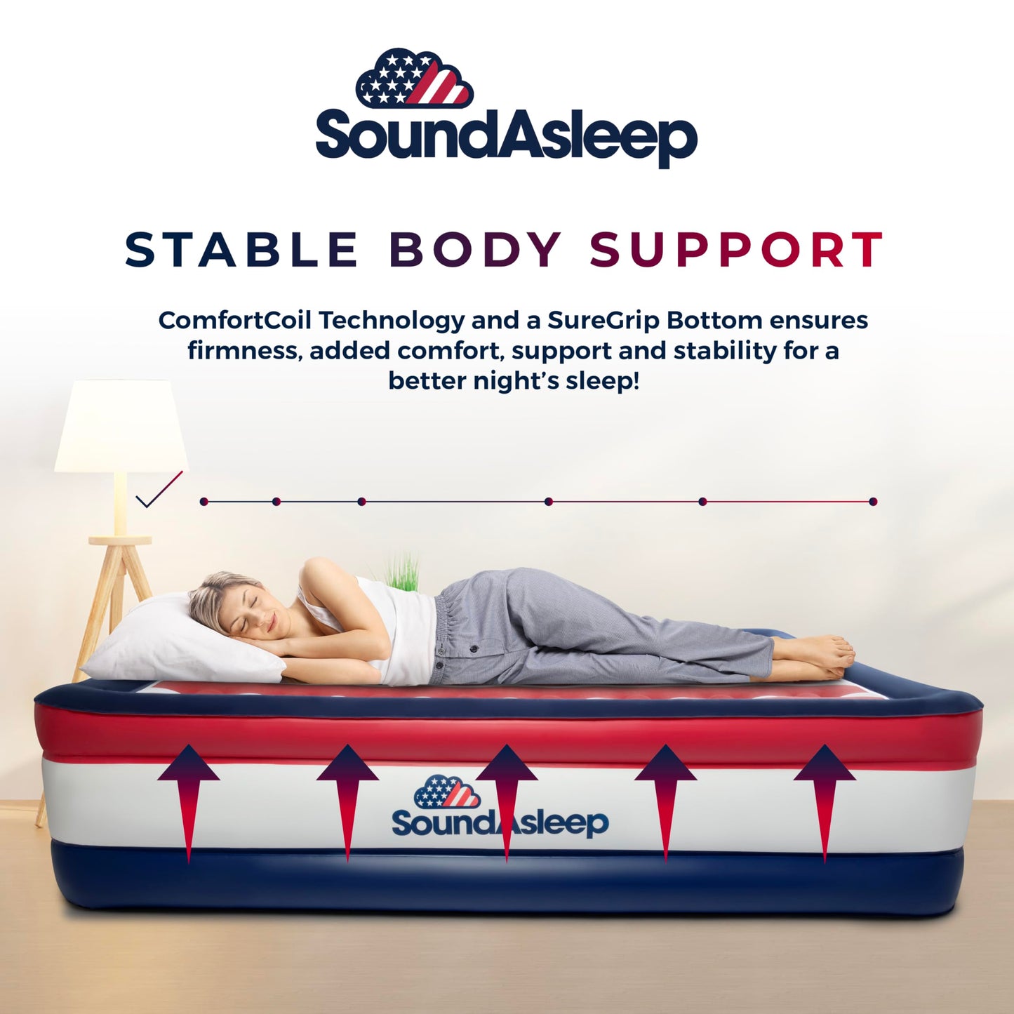 DreamNest Luxe Air Mattress with ComfortCoil Tech