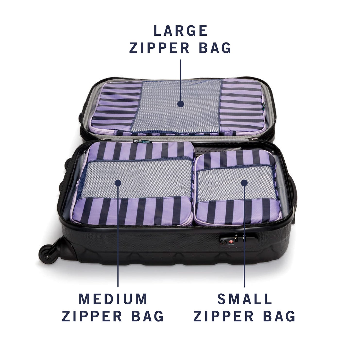 TravelWise Weekender Packing Cube Set - Silver 5-Piece