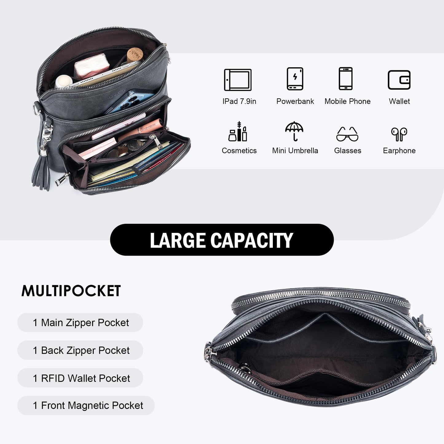 Tassel Charm Crossbody Bag for Women