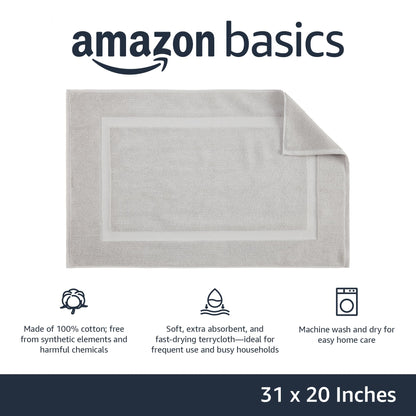 Soft Silver Banded Bath Rug Mat - Handbags Specialist Headquarter