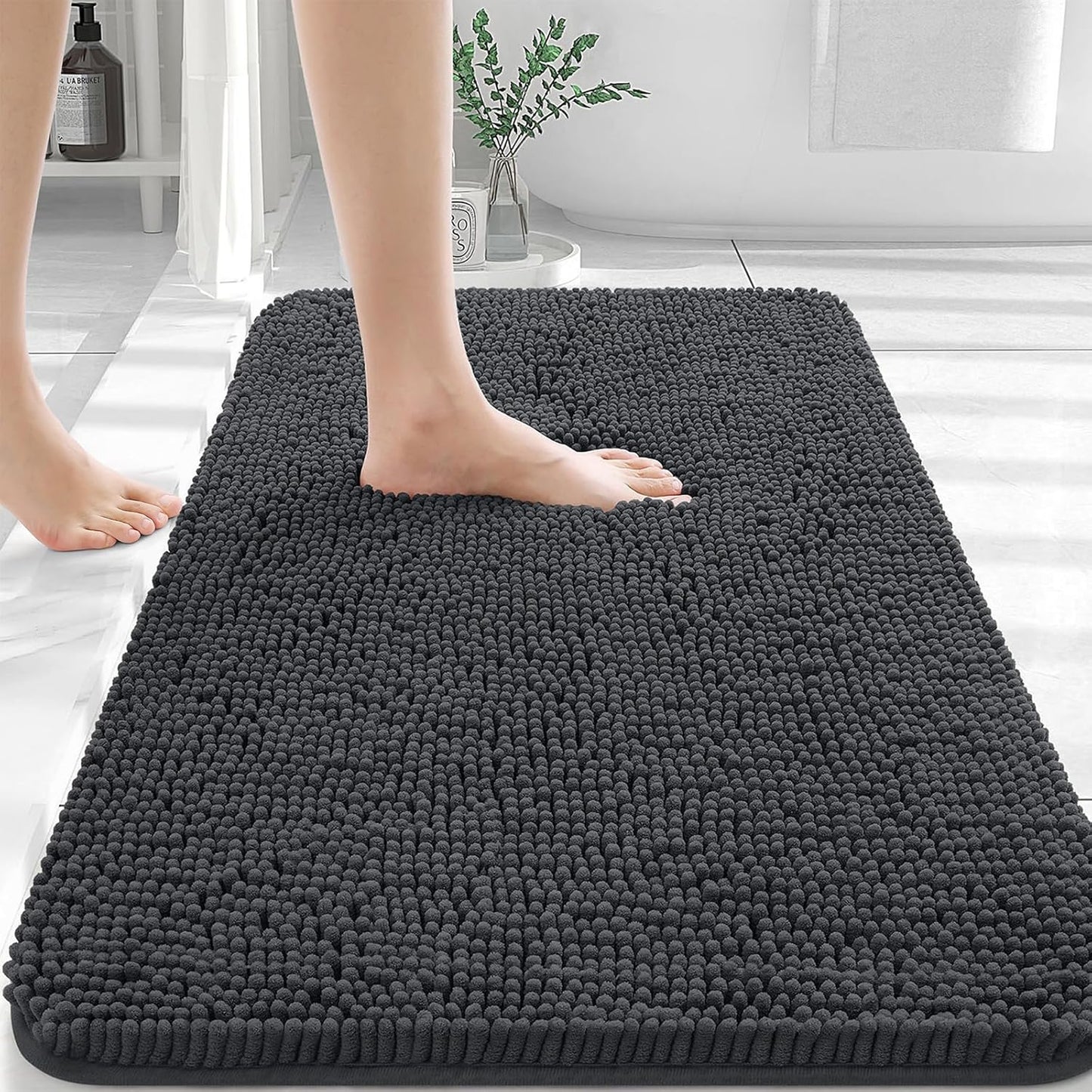 OLANLY Luxe Chenille Bath Mat - Quick Dry & Soft