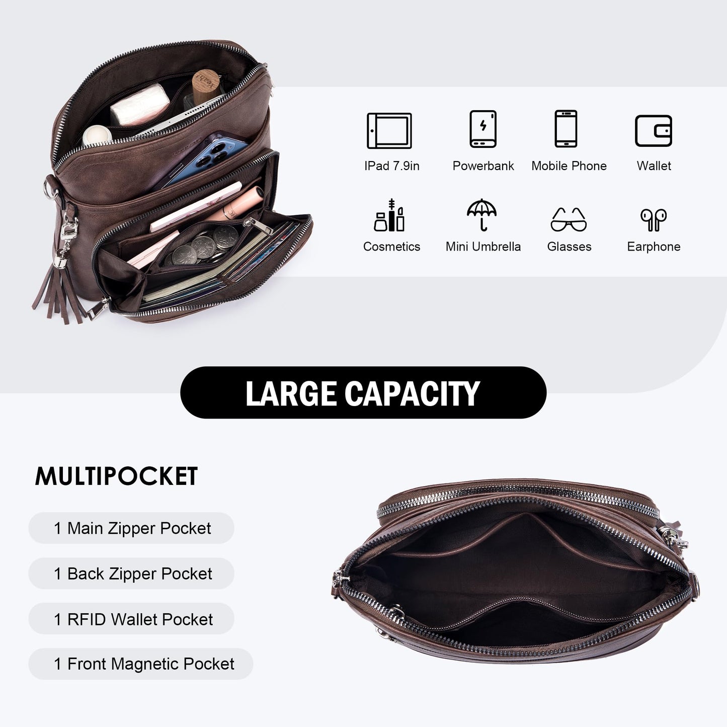 Tassel Charm Crossbody Bag for Women