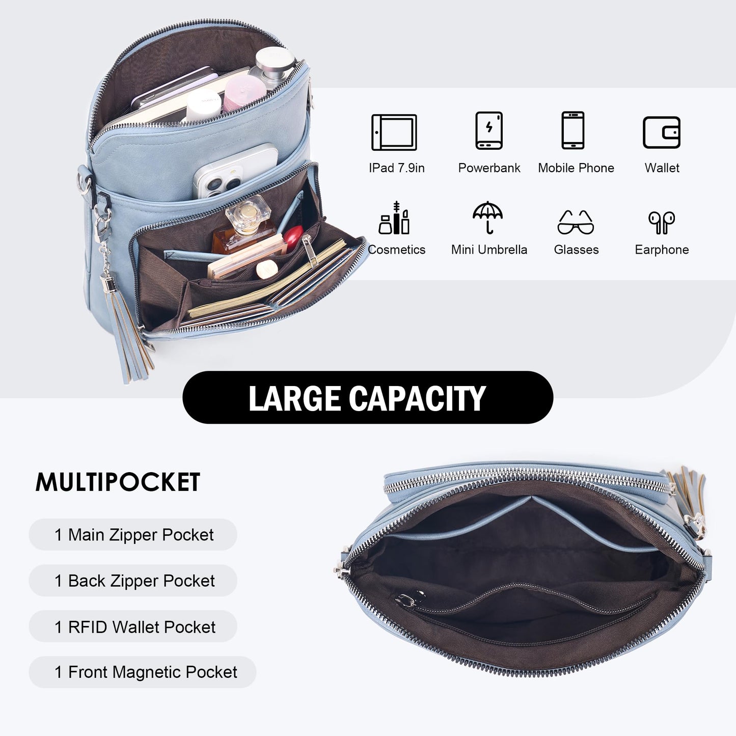 Tassel Charm Crossbody Bag for Women