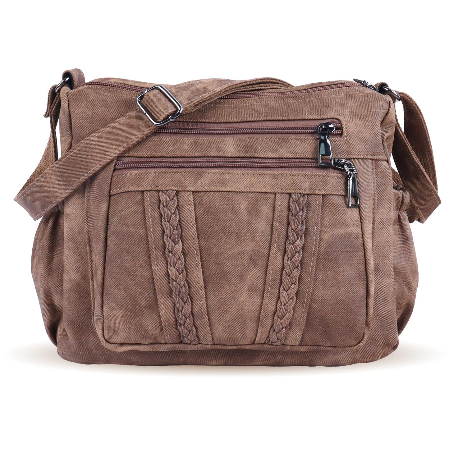 ELDA Chic Crossbody: Soft PU Leather Multi-Pocket Bag