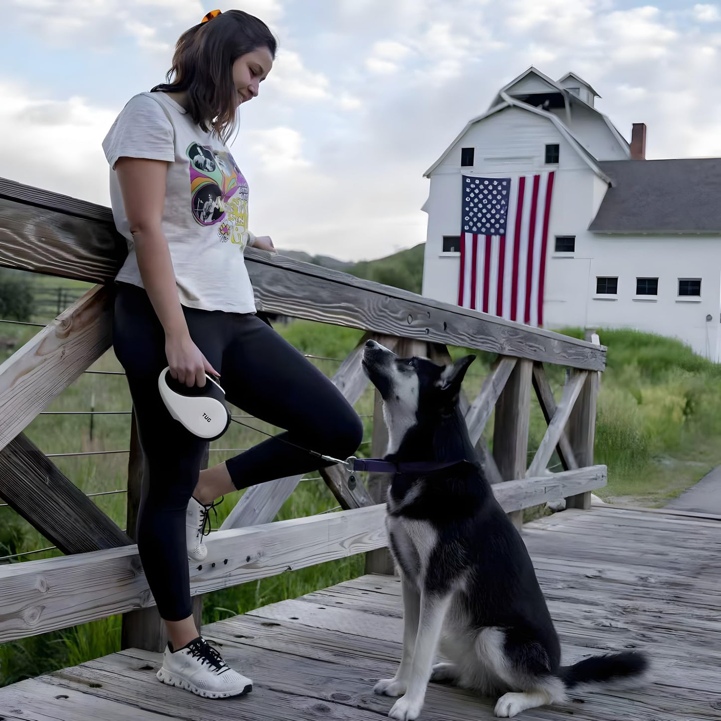 SpinFree 360° Dog Leash - Large, White, 16ft Nylon