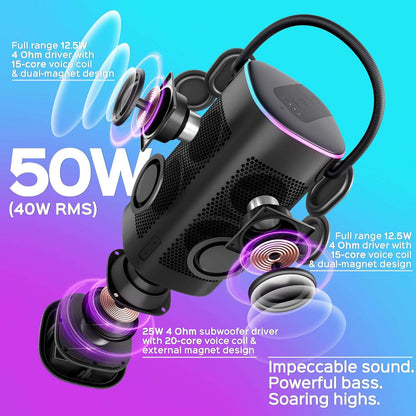 TREBLAB BassBoost Bluetooth Speaker with RGB Glow