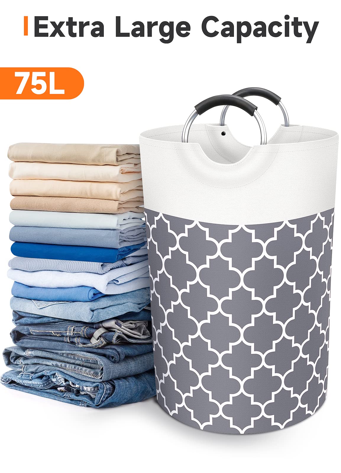 Collapsible Hamper Bag - Grey