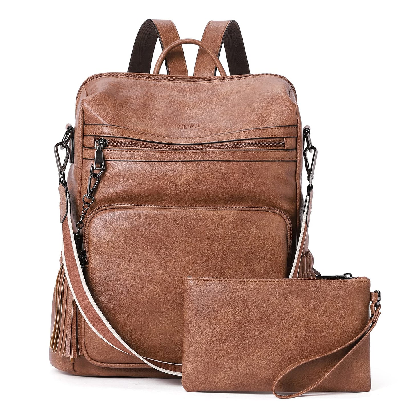 DUO-TONE Luxe Women's Leather Travel Backpack