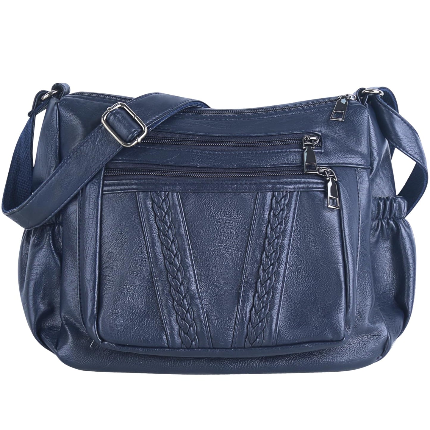 ELDA Chic Crossbody: Soft PU Leather Multi-Pocket Bag