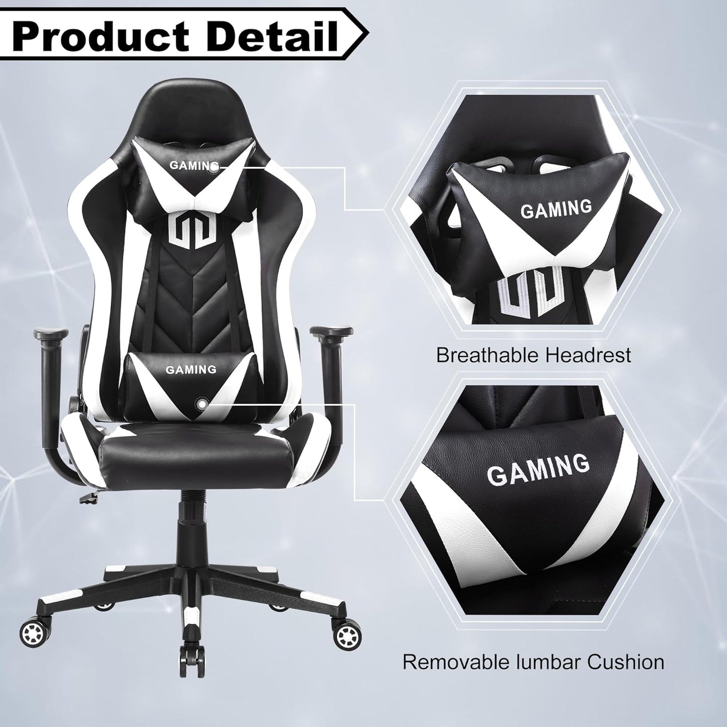 GOTMINSI Ergonomic Racing Desk Chair - White