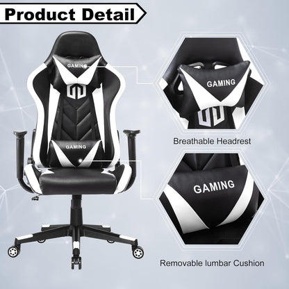 GOTMINSI Ergonomic Racing Desk Chair - White