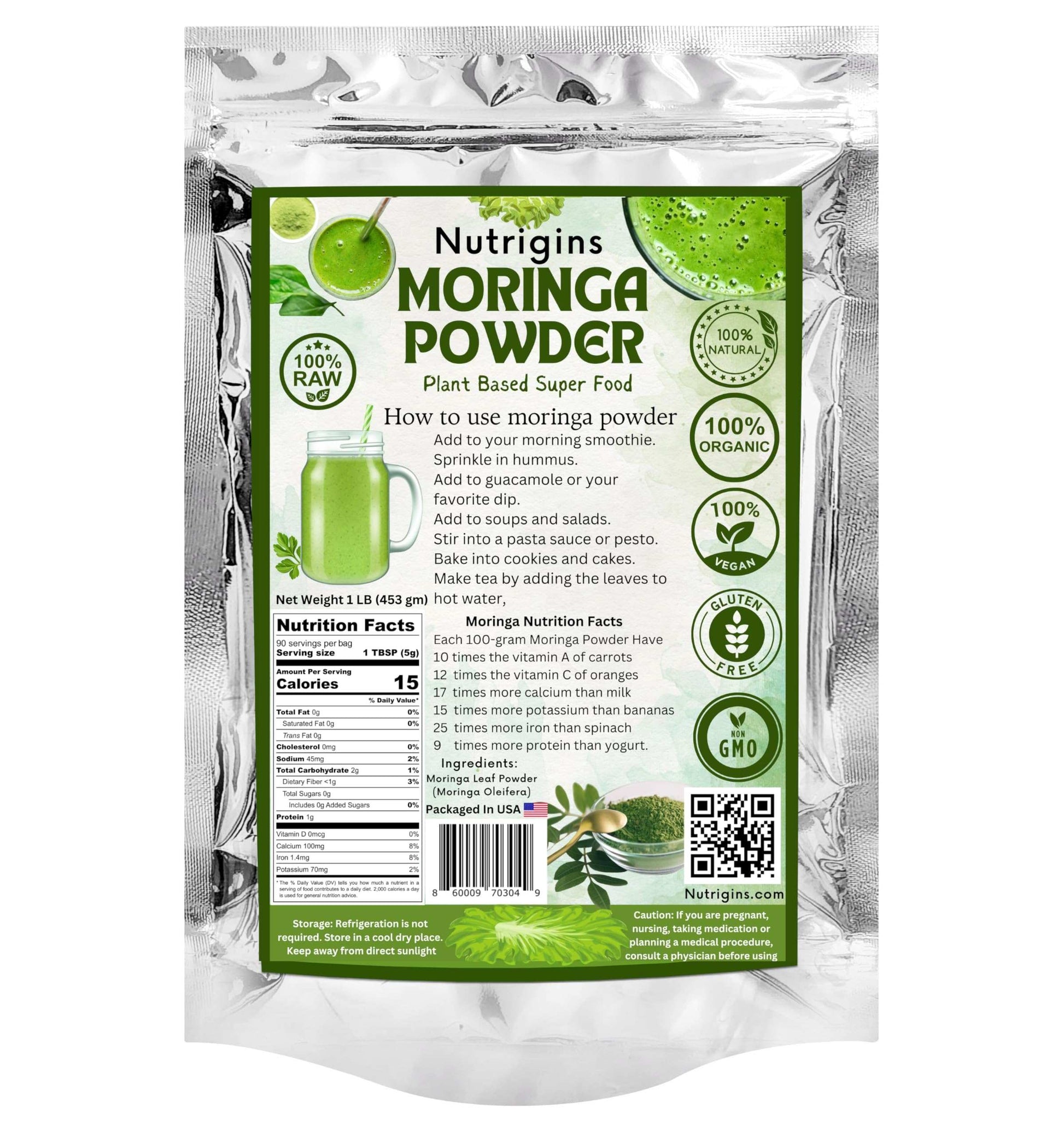 Pure Moringa Magic: Organic Leaf Powder 1 lb