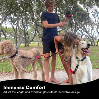 RhinoGrip Aqua: Double Handle Reflective Dog Leash