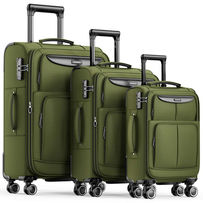 SHOWKOO Armygreen 3-Piece Expandable Luggage Set