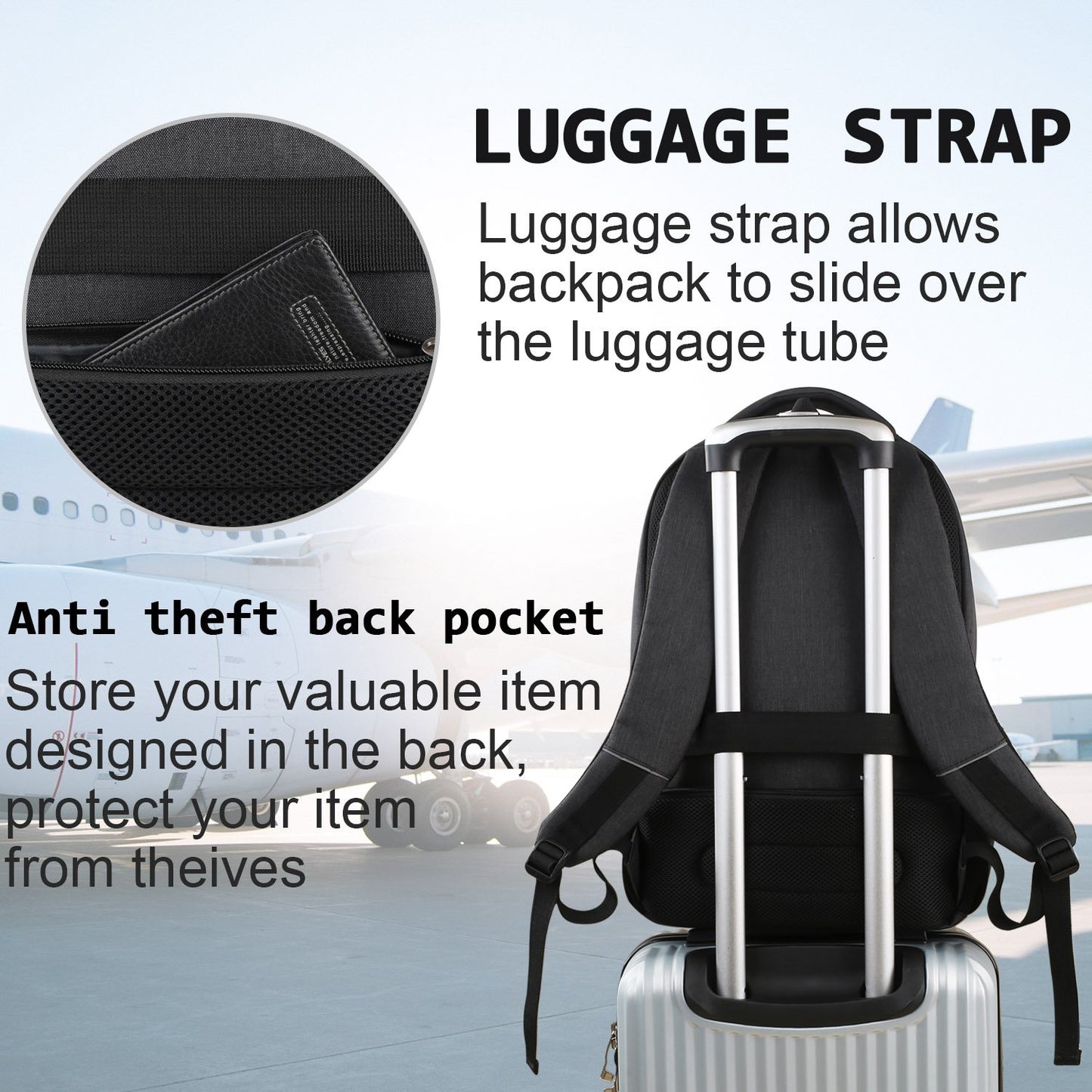 SecureSlim Laptop Backpack with USB & Water Resistance