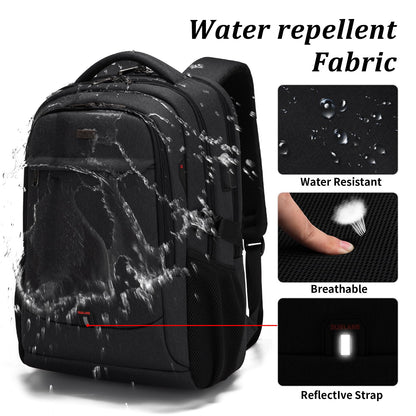 DUSLANG Travel Laptop Backpack with USB Port - Black