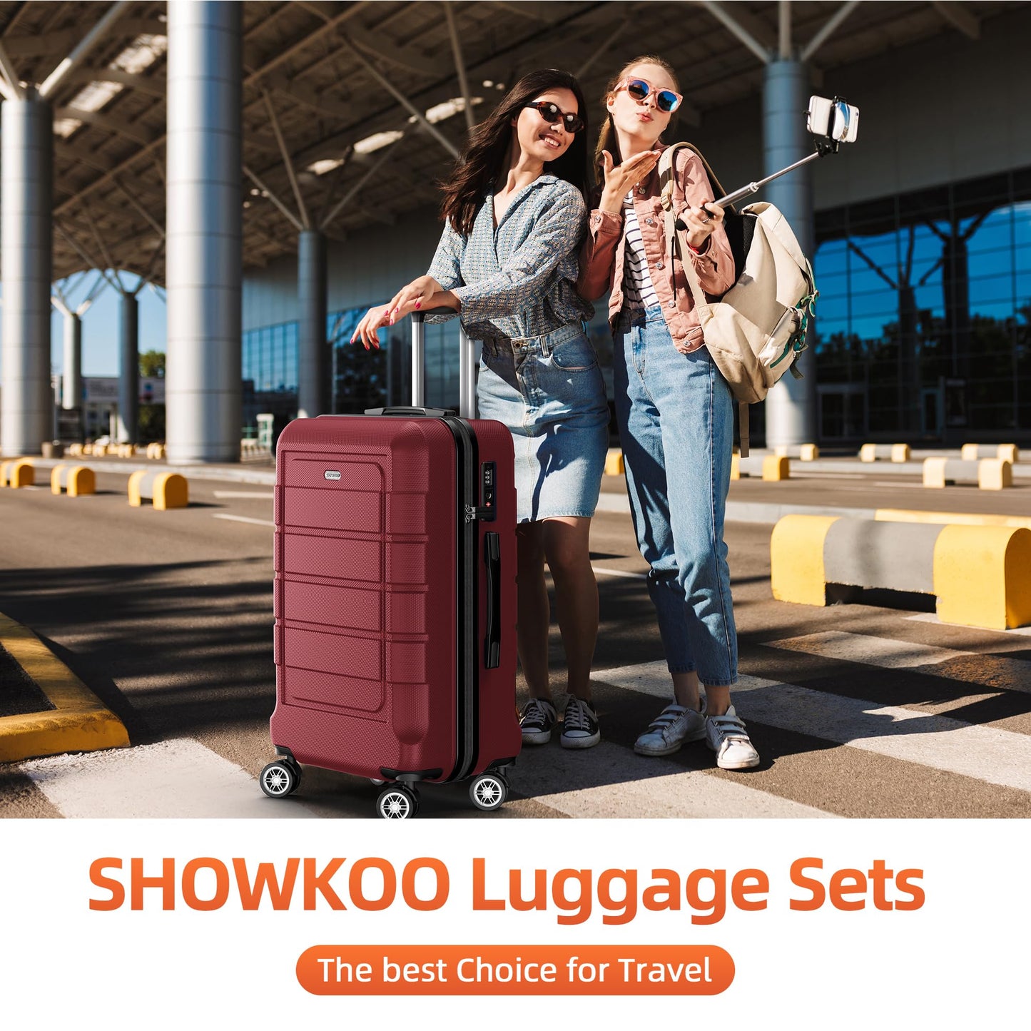 Expandable ShowKoo Suitcase - Durable & TSA Lock