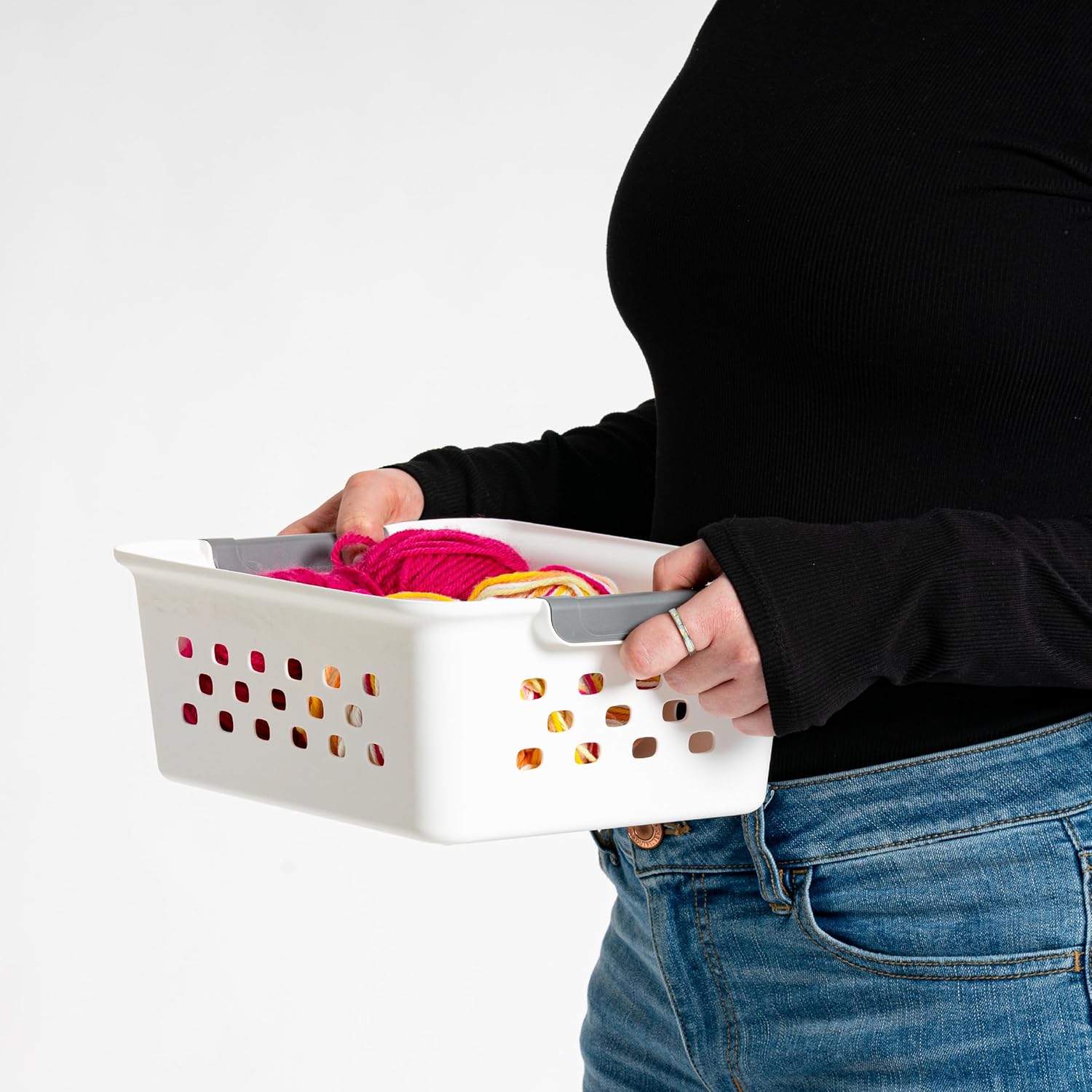 IRIS ShelfSaver 12-Pack Storage Baskets, White - Handbags Specialist Headquarter