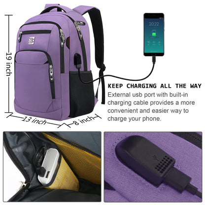 SecureSlim Laptop Backpack with USB & Water Resistance