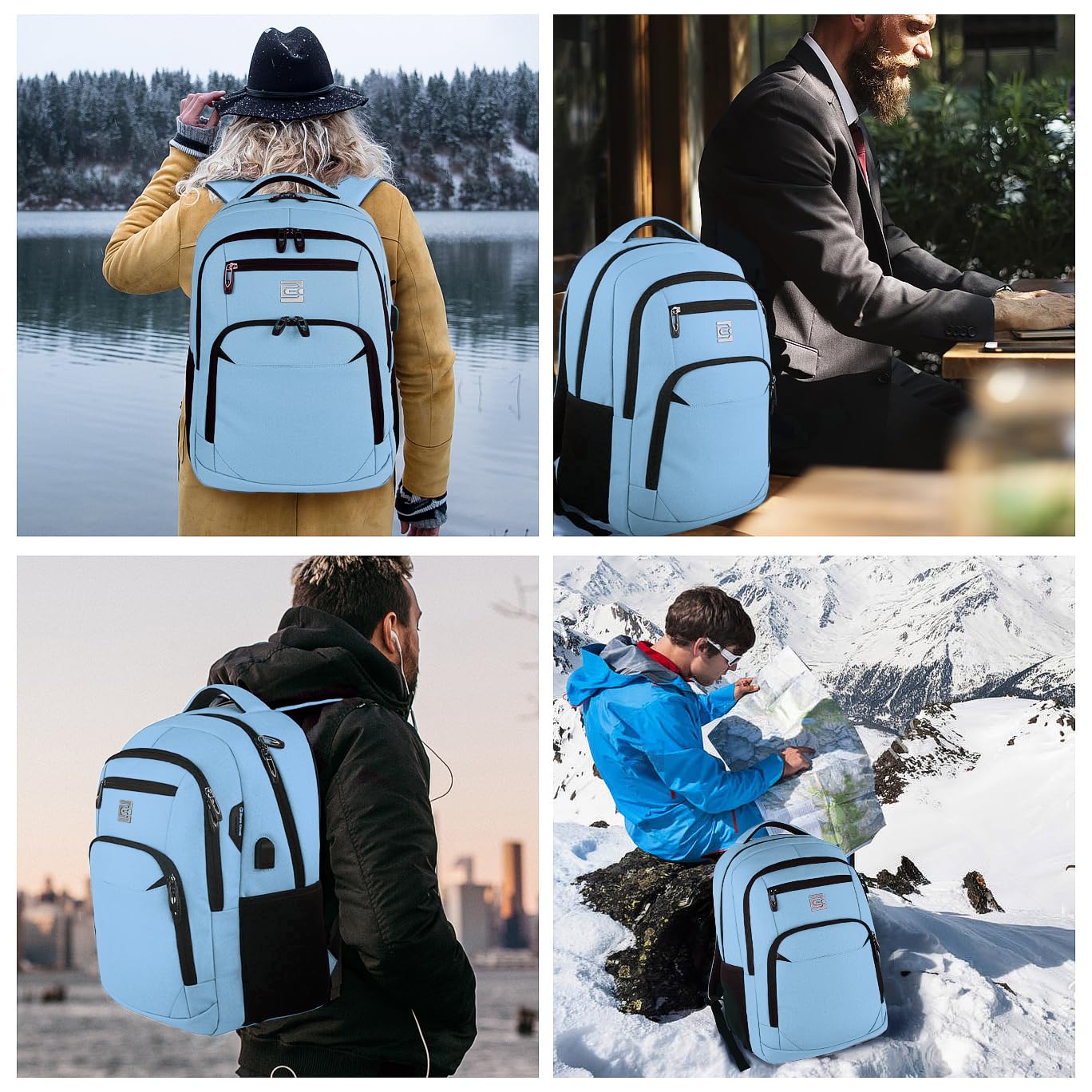 SecureSlim Laptop Backpack with USB & Water Resistance