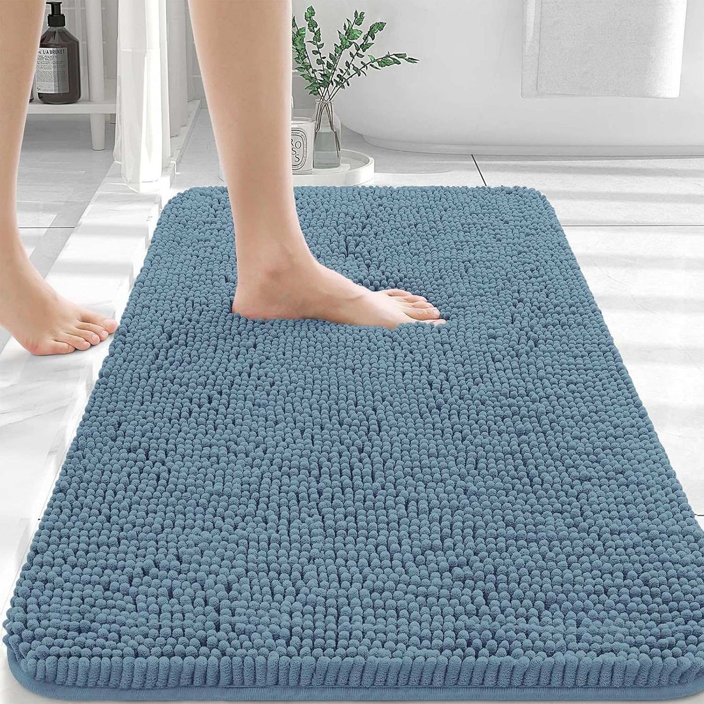 OLANLY Luxe Chenille Bath Mat - Quick Dry & Soft
