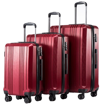 Coolife Expandable Spinner Luggage Set - 3 Piece