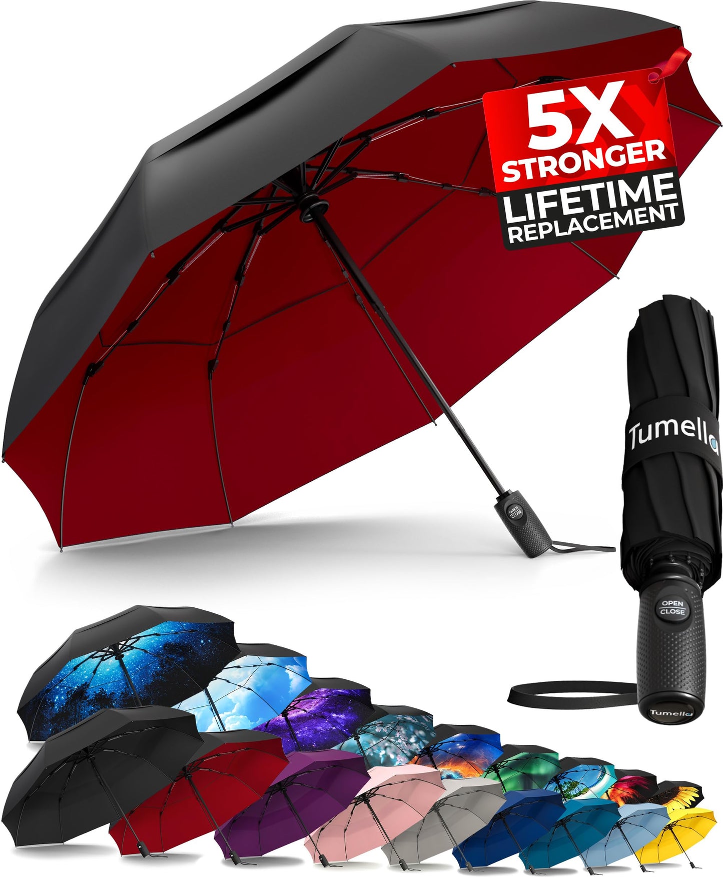 TUMELLA Elite Windproof Travel Umbrella