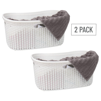 Ivory Wicker Mind Reader 40L Laundry Basket