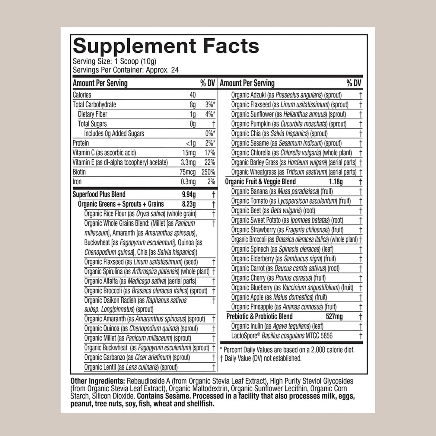 GreenBoost Superfood Smoothie Mix - Unflavored Bliss