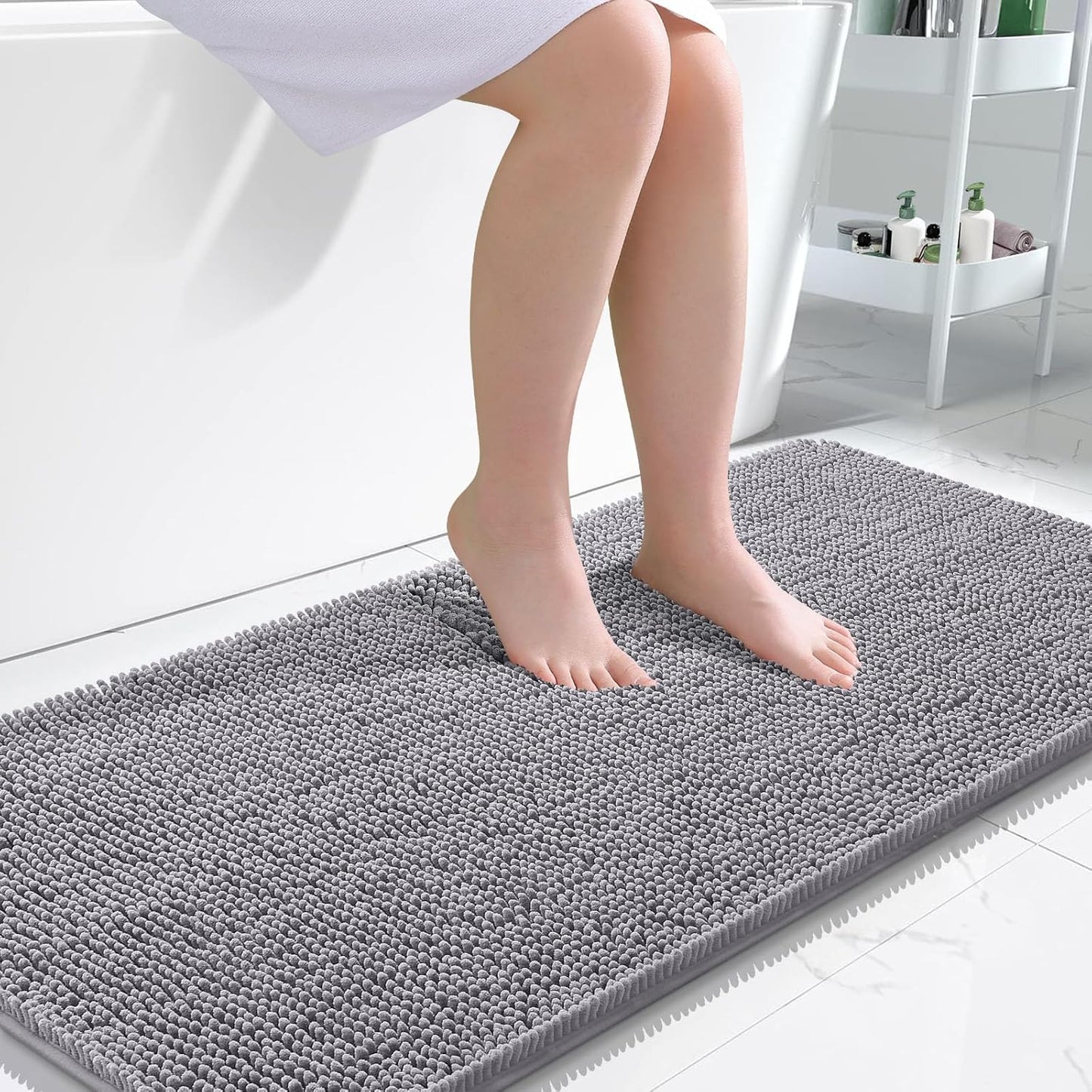 OLANLY Luxe Chenille Bath Mat - Quick Dry & Soft
