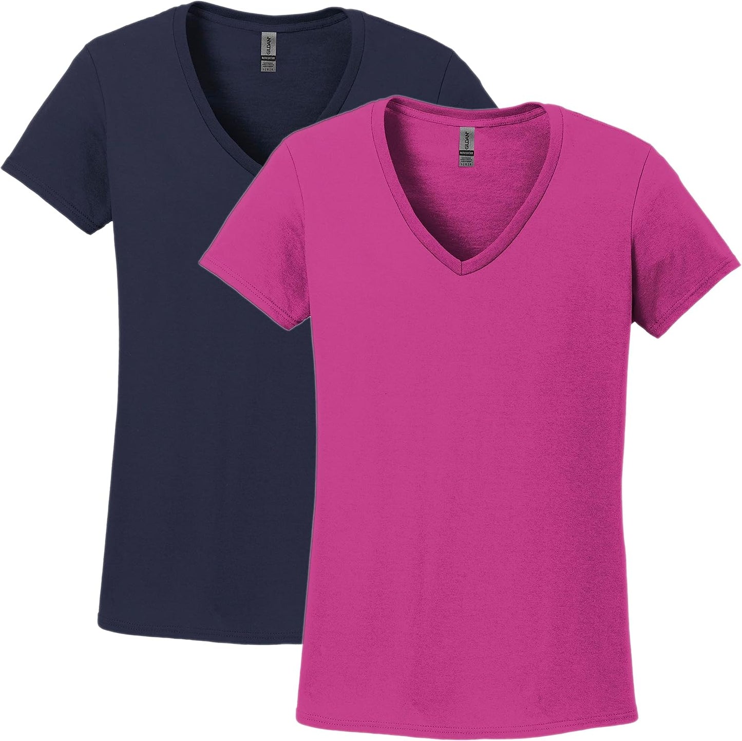 Gildan V-Neck Cotton Tee Duo for Women