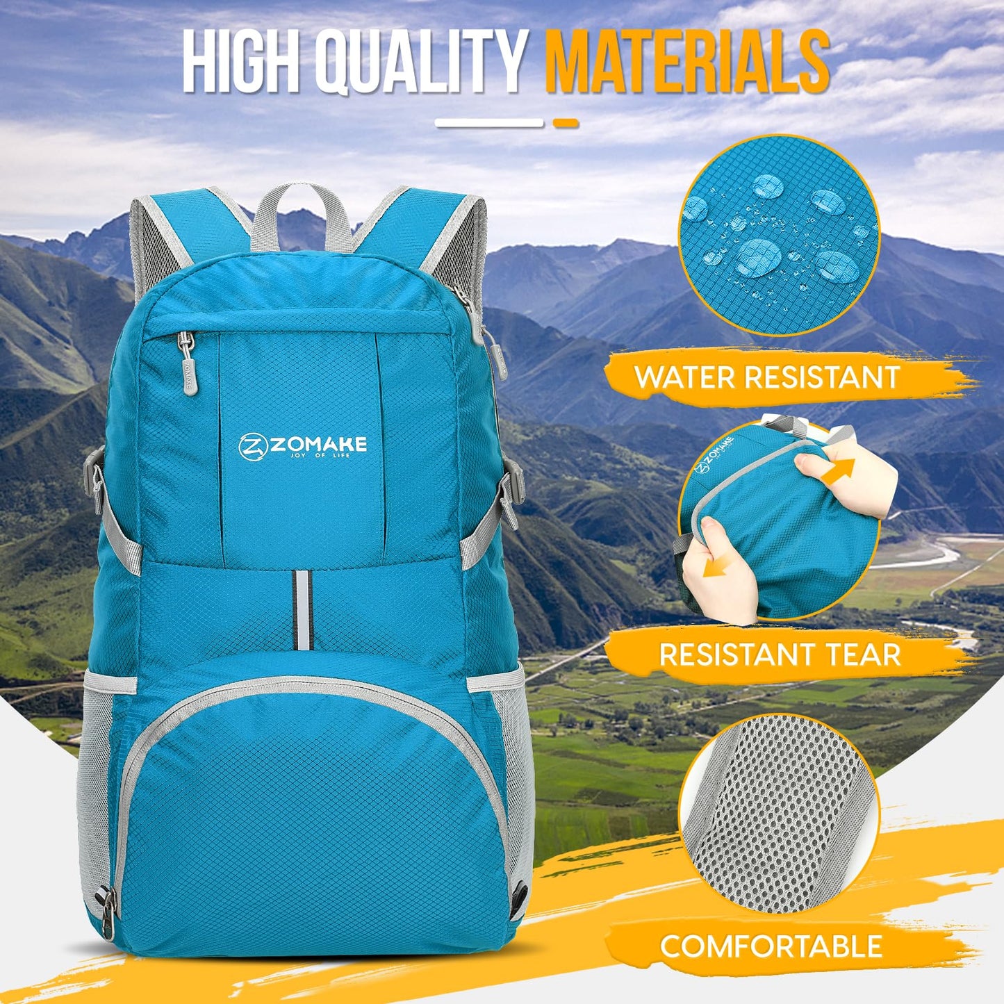 ZOMAKE 35L Compact Waterproof Hiking Backpack