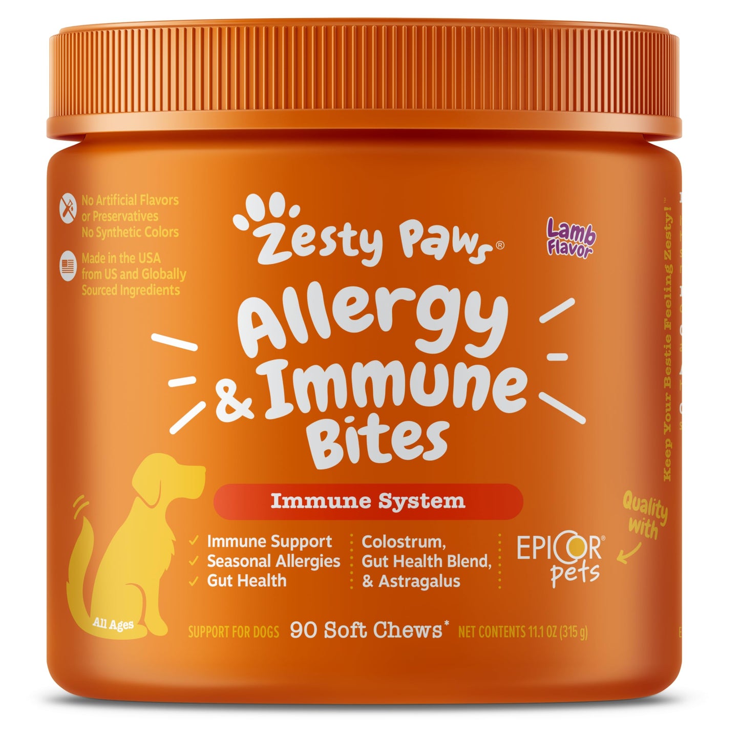 Zesty Paws Itch & Allergy Relief Chews - Lamb 90ct